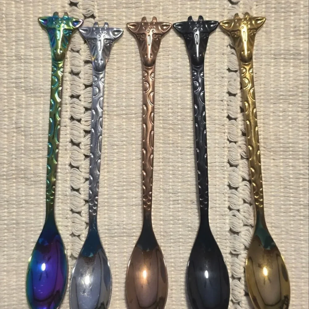 Giraffe Handle Spoon Set - Multicolor